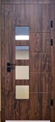 LAUKO DURYS MAGDA T2-128ST 85D SU STIKLU BRONZINIS ĄŽUOLAS