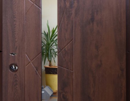 LAUKO DURYS MAGDA T2-129ST 85D SU STIKLU BRONZINIS ĄŽUOLAS